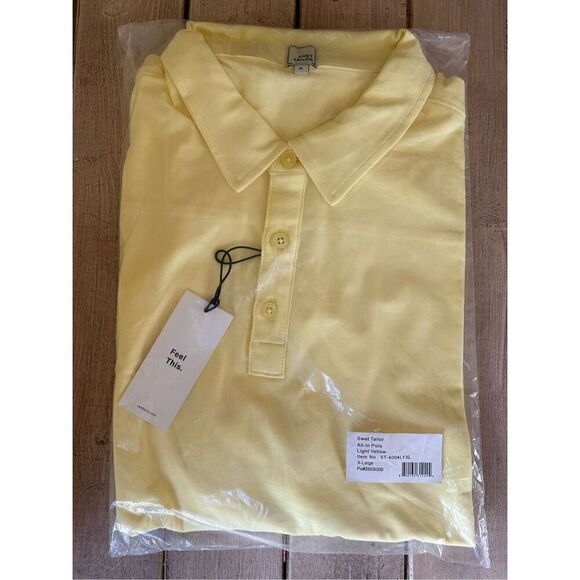 NWT Swet Tailor All-In Polo In Light Yellow Size XL - Picture 4 of 5